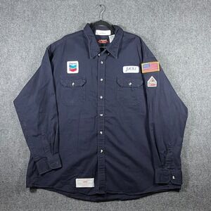 Bulwark FR Flame Resistant CAT 2 2112 Button Down Work Shirt Navy Size 4XL RG